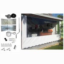 Toldo Cortina Retrátil completo Medidas: 3,60m x 2,60m Alta Resistência Cor Branco