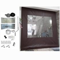 Toldo Cortina Retrátil completo Medidas: 3m x 2,60m Alta Resistência Cor Marrom Café Toldo Cortina Retrátil completo Medidas: 3m x 2,60m Alta Resistência Cor Marrom Café
