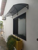 Toldo de Policarbonato 120x70cm Proteção Contra Sol e Chuva Ideal para Portas, Janelas e Varandas