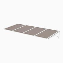 Toldo Fixo Policarbonato Alveolar Bronze - 2,50m x 1,50m - Estrutura Branca Toldo Fixo Policarbonato Alveolar Bronze - 2,50m x 1,50m - Estrutura Branca