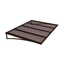 Toldo Fixo Policarbonato Alveolar Cristal - 1,50m x 1,20m - Estrutura Bronze