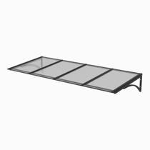 Toldo Fixo Policarbonato Alveolar Cristal - 2,00m x 1,00m - Estrutura Preta