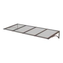 Toldo Fixo Policarbonato Alveolar Cristal - 2,50m x 1,00m - Estrutura Bronze