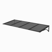 Toldo Fixo Policarbonato Alveolar Fume - 1,50m x 1,20m - Estrutura Preta