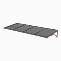 Toldo Fixo Policarbonato Alveolar Fume - 2,50m x 1,00m - Estrutura Bronze