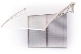 Toldo Fixo Versátil p/ portas, janelas e ar-condicionado de 80 x 60 cm - Braço Branco com Chapa Cristal Toldo Fixo Versátil p/ portas, janelas e ar-condicionado de 80 x 60 cm - Braço Branco com Chapa Cristal