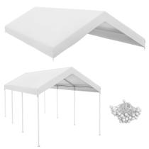 Toldo para Carport Outsunny 600x295cm Impermeável UV Branco