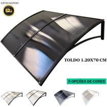 Toldo Policarbonato 1.20 x 0.70 Preto com Fumê Cobertura Garagem UV Chuva Toldo Policarbonato 1.20 x 0.70 Preto com Fumê Cobertura Garagem UV Chuva