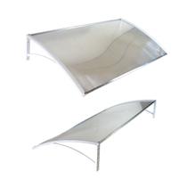 Toldo Policarbonato Premium 1.0mx0.50m, Branco com Tela Transparente e Mão Francesa