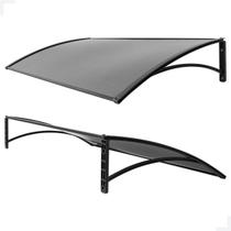 Toldo Policarbonato Versátil com Mão Francesa 1.0mx0.50m - Preto com Fumê para Cobertura de Portas, Janelas, etc Toldo Policarbonato Versátil com Mão Francesa 1.0mx0.50m - Preto com Fumê para Cobertura de Portas, Janelas, etc