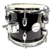 Tom 8 De Bateria Preto Em Madeira Com Caneca Cromada X- Pro