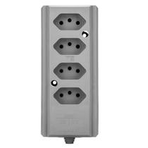 Tom Barra Quadrado Cinza 2P+T 10A/20A Interneed Tom Barra Quadrado Cinza 2P+T 10A/20A Interneed