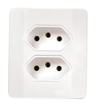 Tom.dupla 2p+t 20a 250v c placa e c/caixasimples bca pezzi