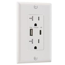 Toma USB WENGART QC3.0 PD3.0 20W 20A con protección contra manipulación, color blanco Toma USB WENGART QC3.0 PD3.0 20W 20A con protección contra manipulación, color blanco
