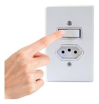 Tomada 10a 2p+t Placa + Interruptor Simples 1 Tecla Embutir