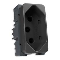 Tomada 10A Três Pinos MarGirius B3 Grafite