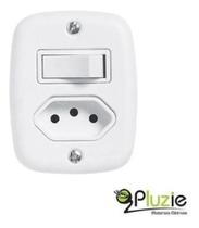 Tomada 10ap Sistema x + Interruptor 1 tecla Simples 9016 Pluzie - Pluzie Tomada 10ap Sistema x + Interruptor 1 tecla Simples 9016 Pluzie - Pluzie