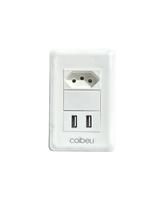 Tomada 2 Entradas USB e Interruptor Universal Parede