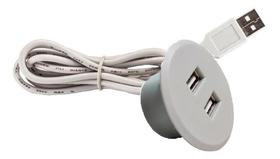 Tomada 2 Entradas Usb Pop Redonda Renna Embutir Mesa/sofá 2,1 A