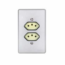 Tomada 2 Modulos Marfim 2 P+T 10a 250v C/ Placa