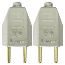 tomada 2 pinos 10a 180º macho manutenção plugue kit com 2