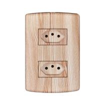 Tomada 2 saídas 2P+T 10A 250V com placa 4x2 Matiz Pluzie Tomada 2 saídas 2P+T 10A 250V com placa 4x2 Matiz Pluzie