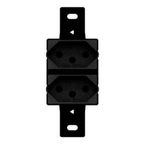 Tomada 20 Amperes Preta Dupla Sem Placa LUMIBRAS