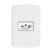 Tomada 20A 250V 2P+T Branca Modular de Embutir Pluzie