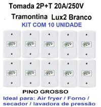 Tomada 20A C/ Placa Modelo Lux2 Tramontina ( 10 unidades ) Tomada 20A C/ Placa Modelo Lux2 Tramontina ( 10 unidades )