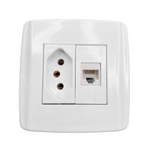 Tomada 20a com Keystone para rede embutir em moveis Slim Ilumi
