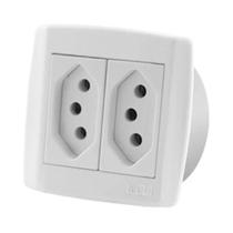 Tomada 20A Dupla Para Móveis Ilumi Slim Branca Nbr 14136