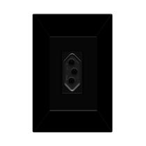 Tomada 20A Simples 2p+t Com Placa Espelho Black Linha Dubai 127v e 250v Bivolt