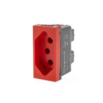 Tomada 2p+t 10a 250v b.parafuso 1m vermelha 615083vm pial plus+