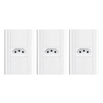 Tomada 2p+t 10a/250v Com Placa 4x2 Fame Modulare - Kit 3 Un Tomada 2p+t 10a/250v Com Placa 4x2 Fame Modulare - Kit 3 Un