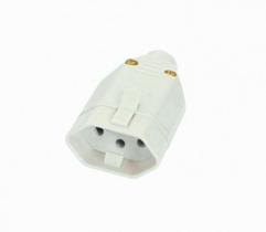 Tomada 2P+T 10A 250V Junção Fêmea Cinza Sobrepor 1727 - FAME