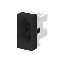 Tomada 2P+T 10A 250V Módulo Habitat Black Fame - Ref. 4034