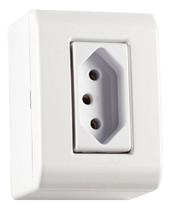 Tomada 2p+t 10a/250v Sobrepor Tramontina Lizflex Branca Tomada 2p+t 10a/250v Sobrepor Tramontina Lizflex Branca
