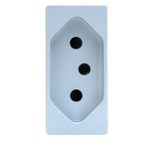 Tomada 2P + T 10A Prata N1136 PR, Linha Unno Life, ABB