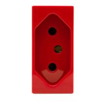 Tomada 2P + T 10A Vermelha N1136 VM, Linha Unno, ABB