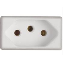Tomada 2p+t 20 Ampères 250 Volts Baixa Branco 57115038 Tramontina Tomada 2p+t 20a-250 Volts Baix