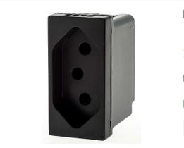 Tomada 2p t 20a 250v b.parafuso 1m preta 615060pt pial plus+