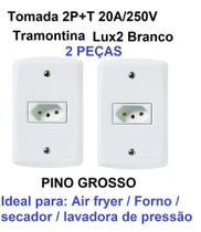 Tomada 2P+T 20A/250V Lux2 Branco ( KIT COM 2 PEÇAS ) Tomada 2P+T 20A/250V Lux2 Branco ( KIT COM 2 PEÇAS )