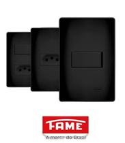 Tomada 2P+T 20A Fame Placa 4X2 Habitat Black Preto