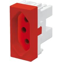 Tomada 2P+T 20A Vermelha Módulo Evidence Fame - Ref. 2374 Tomada 2P+T 20A Vermelha Módulo Evidence Fame - Ref. 2374