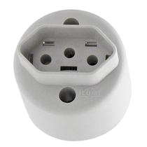Tomada 2P+T Bipolar Externa Redonda Cinza 10A Emb. c/ 10 Un. - Ilumi
