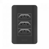 Tomada 2P+T Canoa 20A 3-TOM Preta Romazi