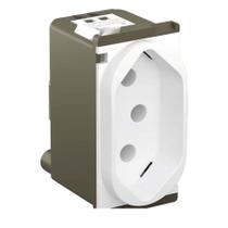 Tomada 2p+t com Identificador de Tensão 1 Módulo Nereya Branca 10a 250v - Legrand Tomada 2p+t com Identificador de Tensão 1 Módulo Nereya Branca 10a 250v - Legrand