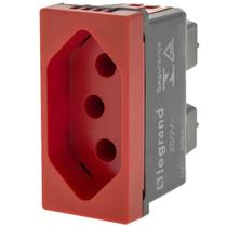 Tomada 2P+T de 10 Ampères 250 Volts Automática 1M Vermelha - 615039VM - PIAL