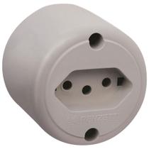 Tomada 2p+t Pb 10a Redonda Sobrepor Cinza - 1716010 - Lorenzetti Tomada 2p+t Pb Cz 10a Lorenzetti 1716010