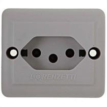 Tomada 2p+t Pb 20a Retangular Sobrepor Cinza - 1713020 - Lorenzetti Tomada 2p+t Retangular Sobrepor Cinza 20a